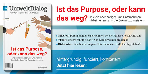 Newsletter Banner UmweltDialog Magazin Purpose