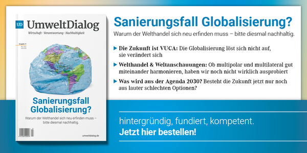 Banner UmweltDialog Magazin Ausgabe Nr. 17 Globalisierung