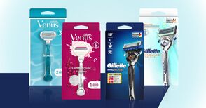 Die Verpackungen von Gillette und Gillette Venus 