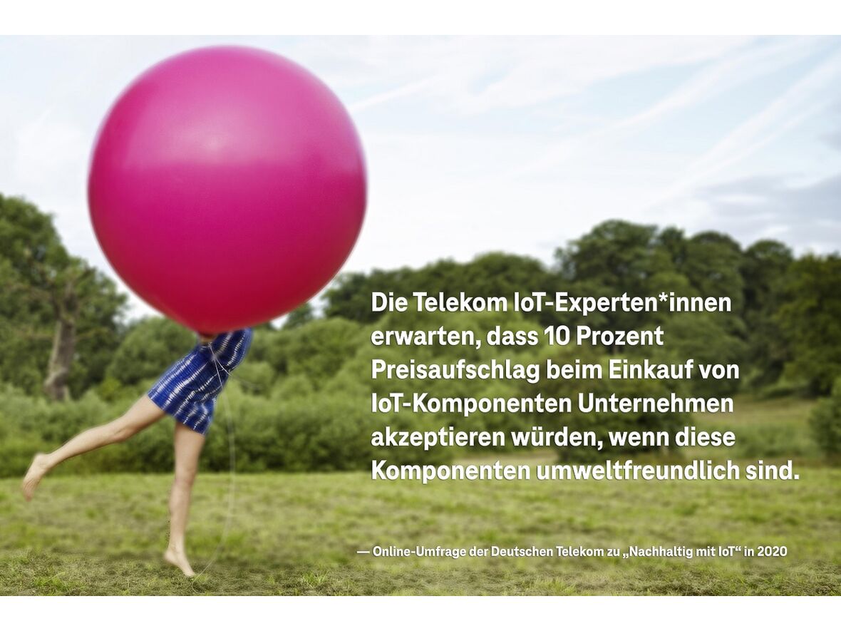 Interne Umfrage der Deutschen Telekom zum Thema „Nachhaltig mit IoT" in 2020: Zehn Prozent Preisaufschlag für IoT